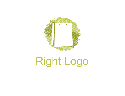 shopping bag in sketched circle