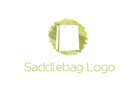 shopping bag in sketched circle