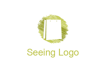 shopping bag in sketched circle