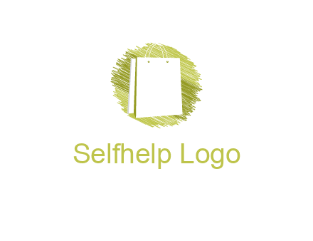 shopping bag in sketched circle