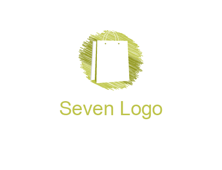shopping bag in sketched circle