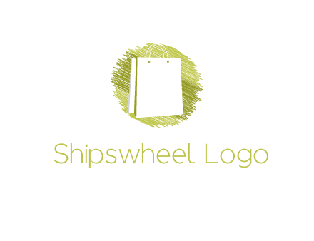 shopping bag in sketched circle