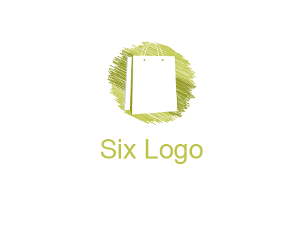 shopping bag in sketched circle