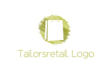 shopping bag in sketched circle