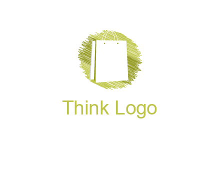 shopping bag in sketched circle