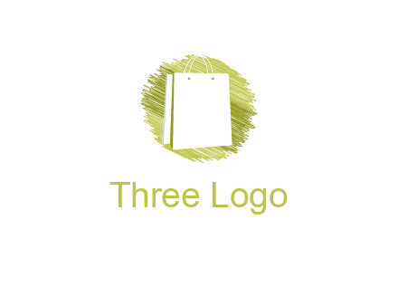 shopping bag in sketched circle