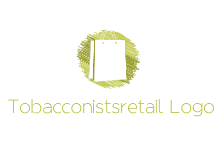 shopping bag in sketched circle