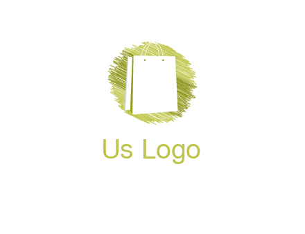 shopping bag in sketched circle