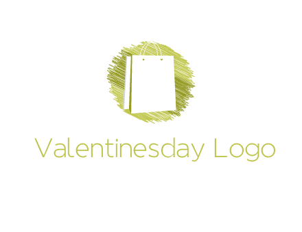 shopping bag in sketched circle