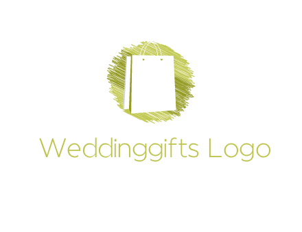 shopping bag in sketched circle
