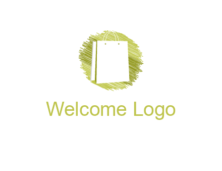 shopping bag in sketched circle