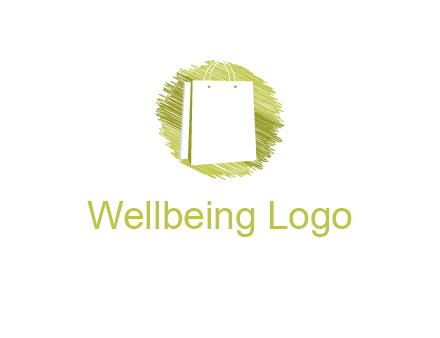 shopping bag in sketched circle