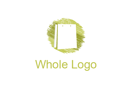 shopping bag in sketched circle