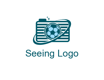 camera with football as lens