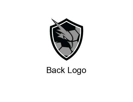 eagle face in shield with football pattern