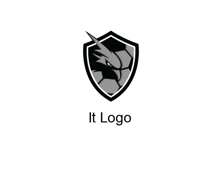 eagle face in shield with football pattern