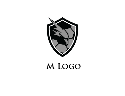 eagle face in shield with football pattern