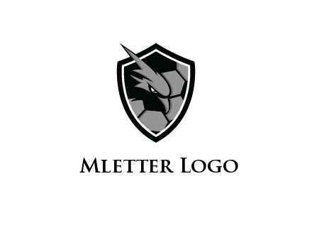 eagle face in shield with football pattern