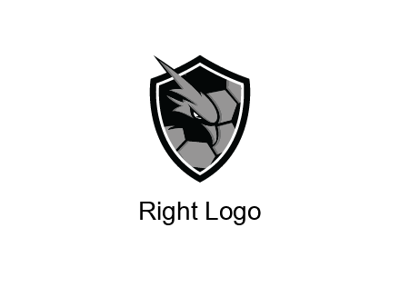 eagle face in shield with football pattern