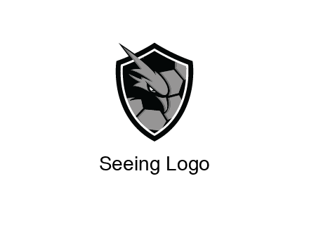 eagle face in shield with football pattern