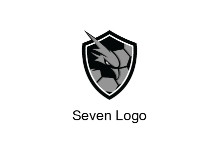 eagle face in shield with football pattern