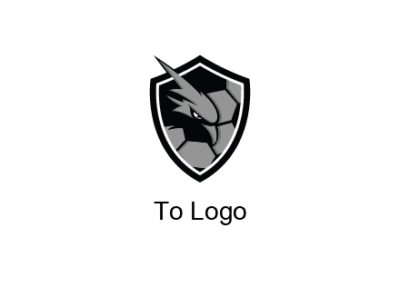 eagle face in shield with football pattern