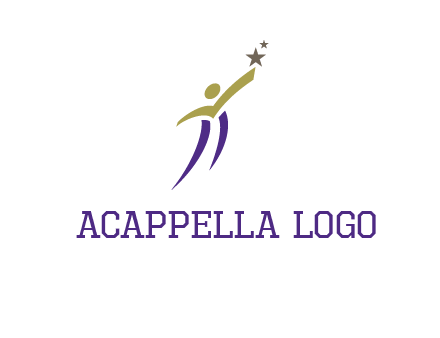 abstract people jumping to touch star graphics