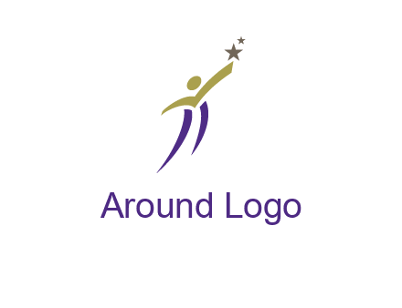 abstract people jumping to touch star graphics
