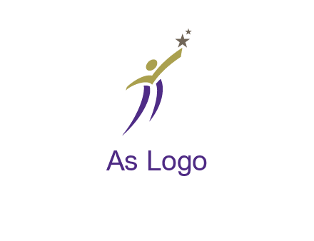 abstract people jumping to touch star graphics