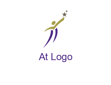 abstract people jumping to touch star graphics
