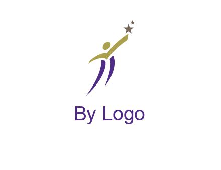 abstract people jumping to touch star graphics