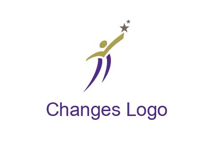 abstract people jumping to touch star graphics