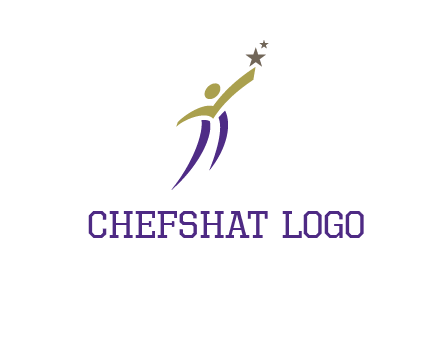 abstract people jumping to touch star graphics