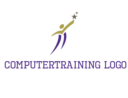abstract people jumping to touch star graphics