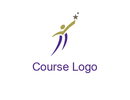 abstract people jumping to touch star graphics