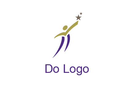 abstract people jumping to touch star graphics