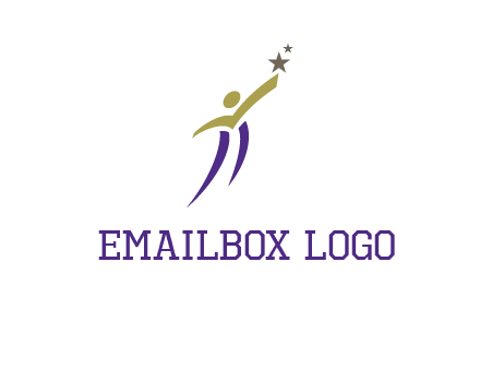 abstract people jumping to touch star graphics