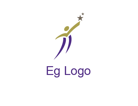 abstract people jumping to touch star graphics