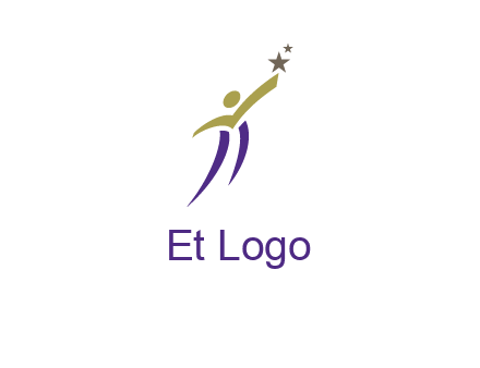 abstract people jumping to touch star graphics