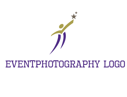 abstract people jumping to touch star graphics