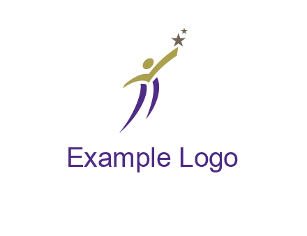 abstract people jumping to touch star graphics