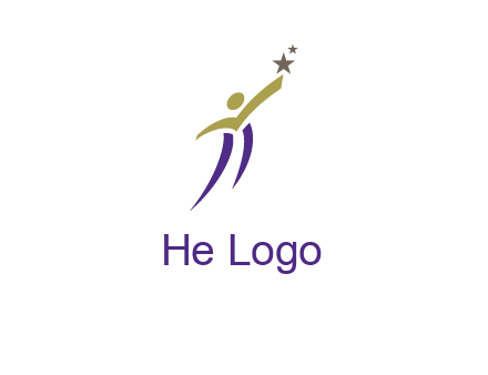 abstract people jumping to touch star graphics