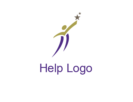 abstract people jumping to touch star graphics
