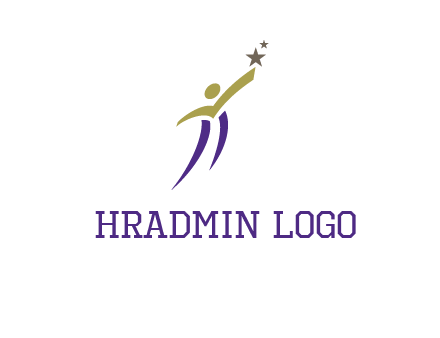 abstract people jumping to touch star graphics