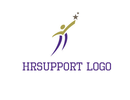abstract people jumping to touch star graphics