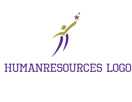 abstract people jumping to touch star graphics