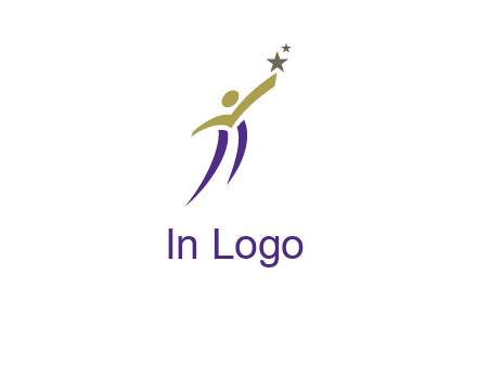 abstract people jumping to touch star graphics