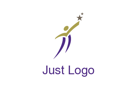 abstract people jumping to touch star graphics