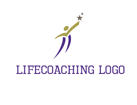 abstract people jumping to touch star graphics