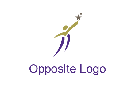 abstract people jumping to touch star graphics